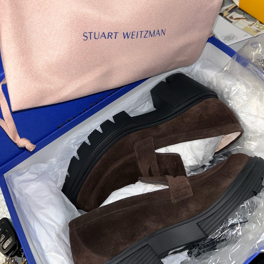 Stuart Weitzman Brown Suede Loafers